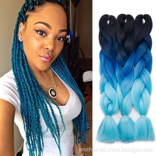 Factory best price Twist Hair Jumbo Braids 24inch 100g Synthetic Crochet Hair Braiding Hair for women 2020
